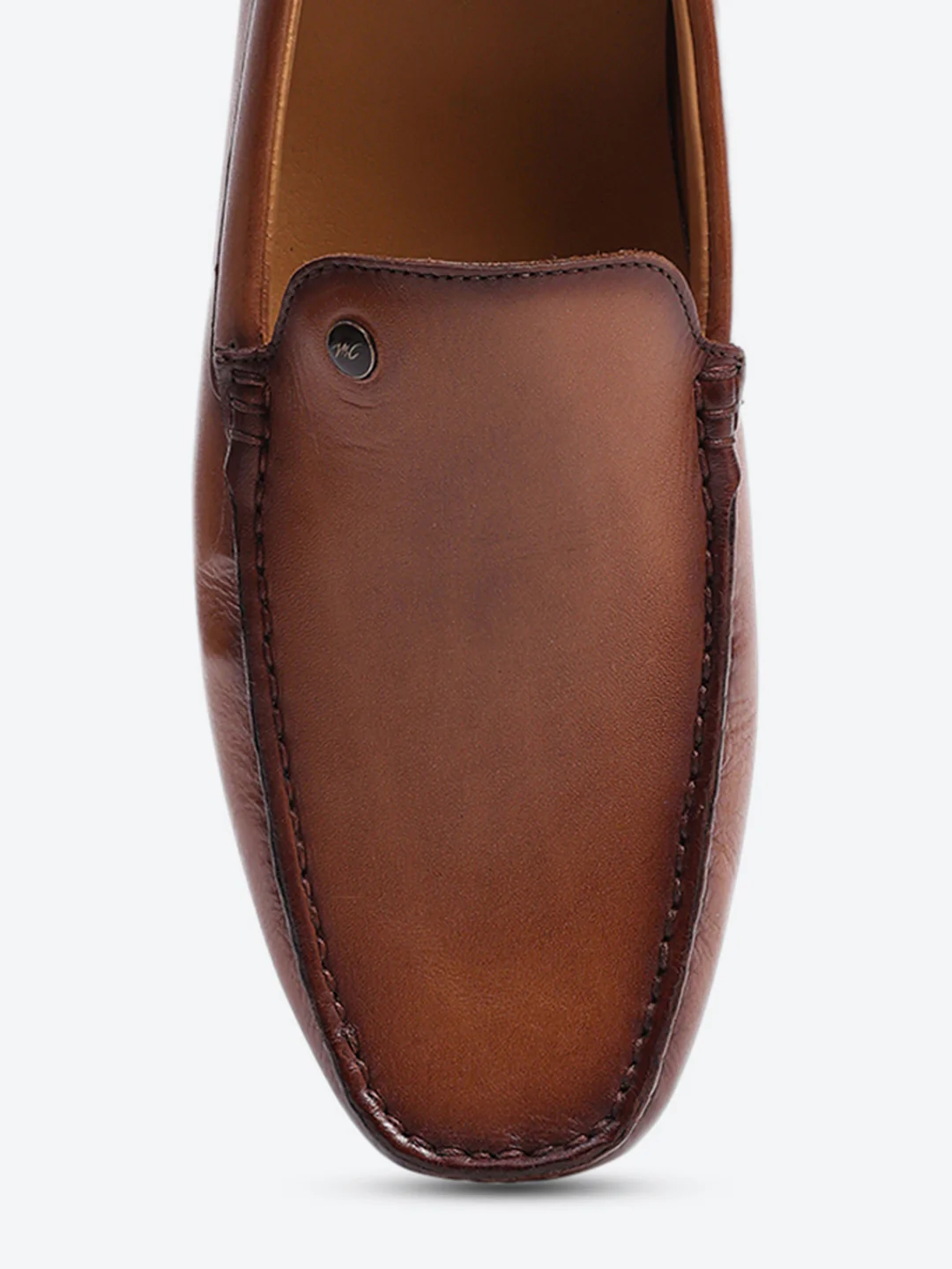 Men Tan Slip on Genuine Leather Loafers - Image 7