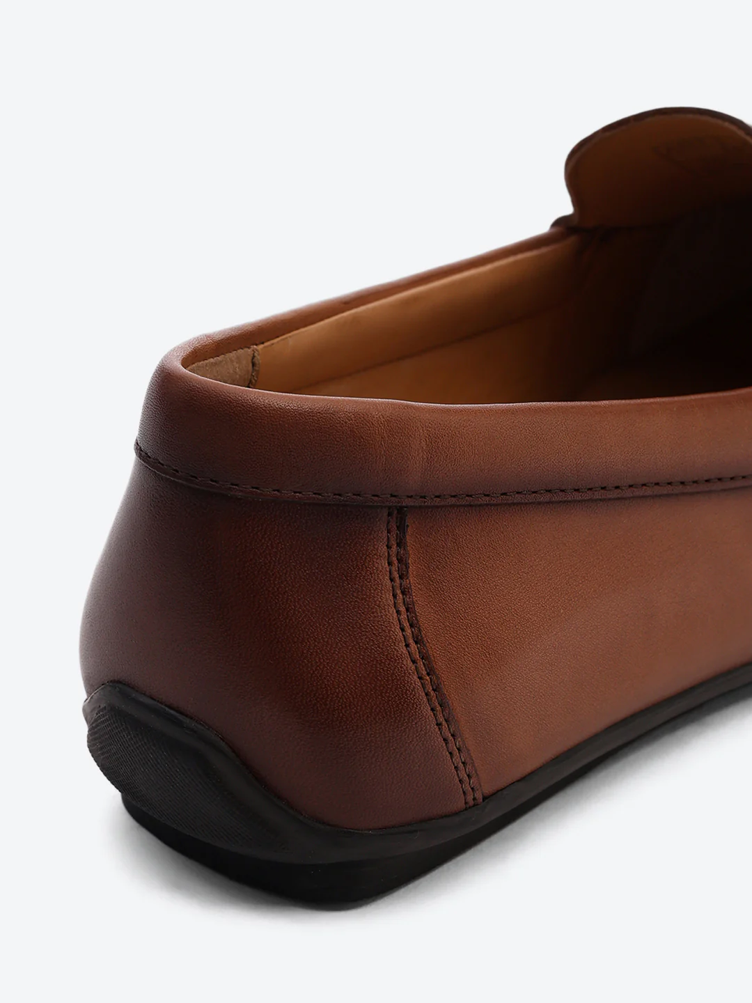 Men Tan Slip on Genuine Leather Loafers - Image 9