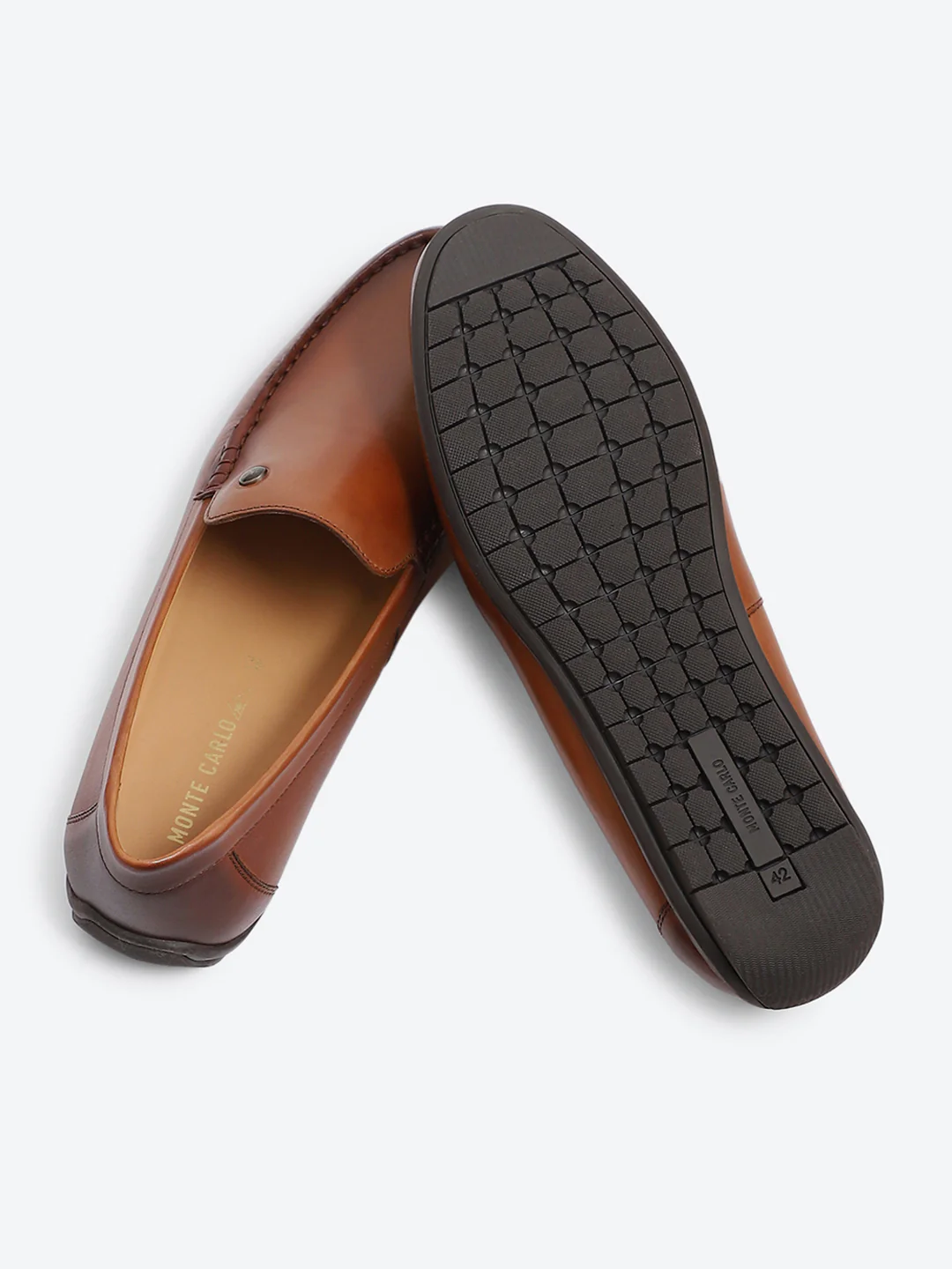 Monte Carlo Tan Casual Slip on Leather Loafers for Men - Image 6