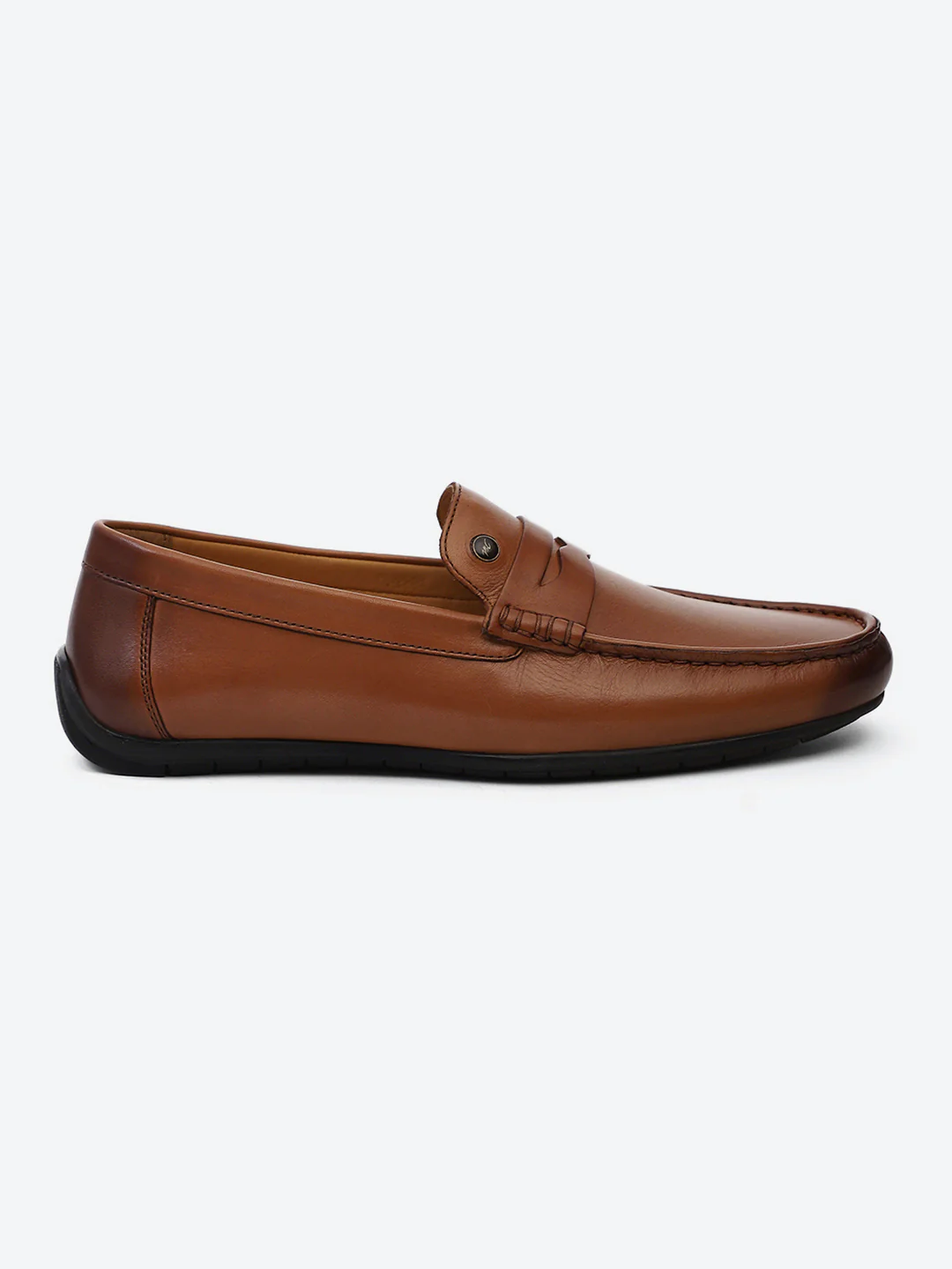 Men Tan Slip on Genuine Leather Loafers - Image 5