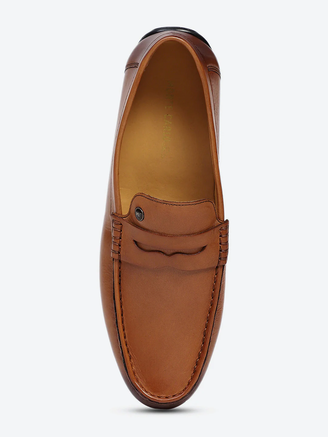 Men Tan Slip on Genuine Leather Loafers - Image 6