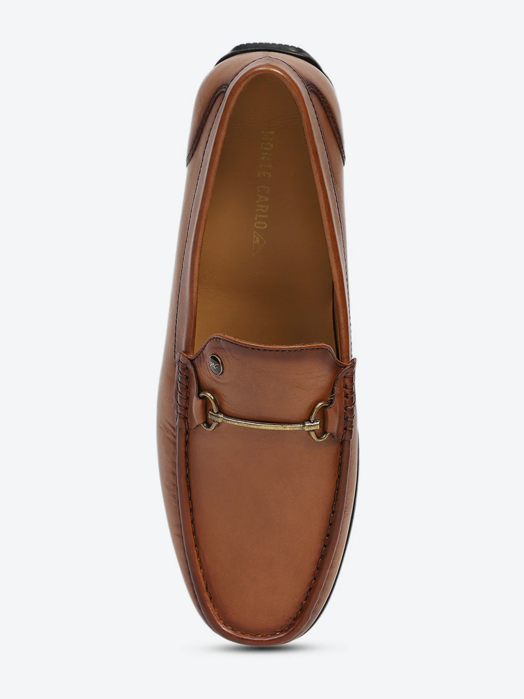 Men Tan Slip on Genuine Leather Loafers - Image 6