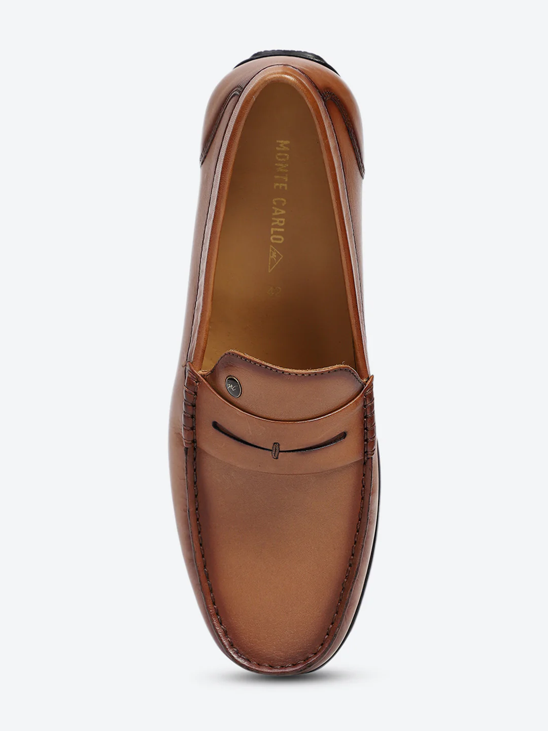 Men Tan Slip on Genuine Leather Loafers - Image 6