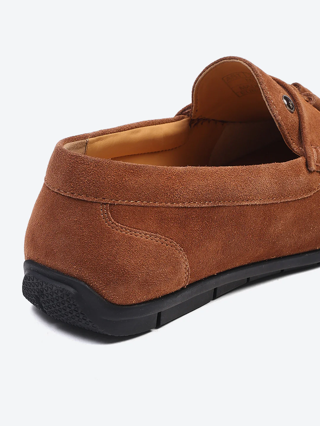 Men Tan Slip on Genuine Leather Loafers - Image 9