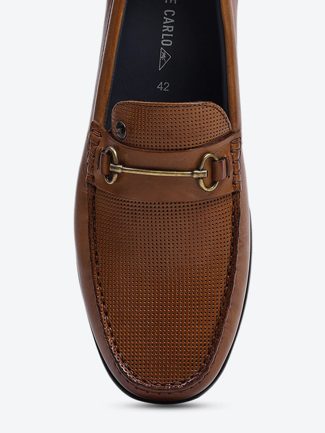 Men Tan Slip on Genuine Leather Loafers - Image 7
