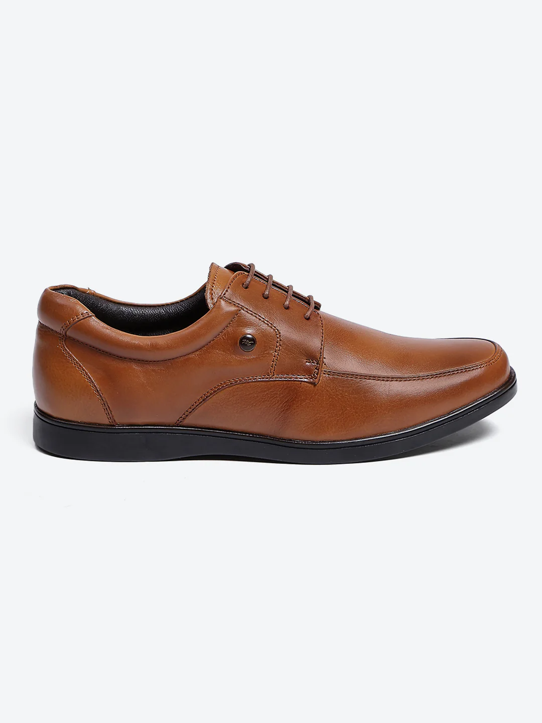 Men Tan Lace Up Leather Formal Derbys - Image 5