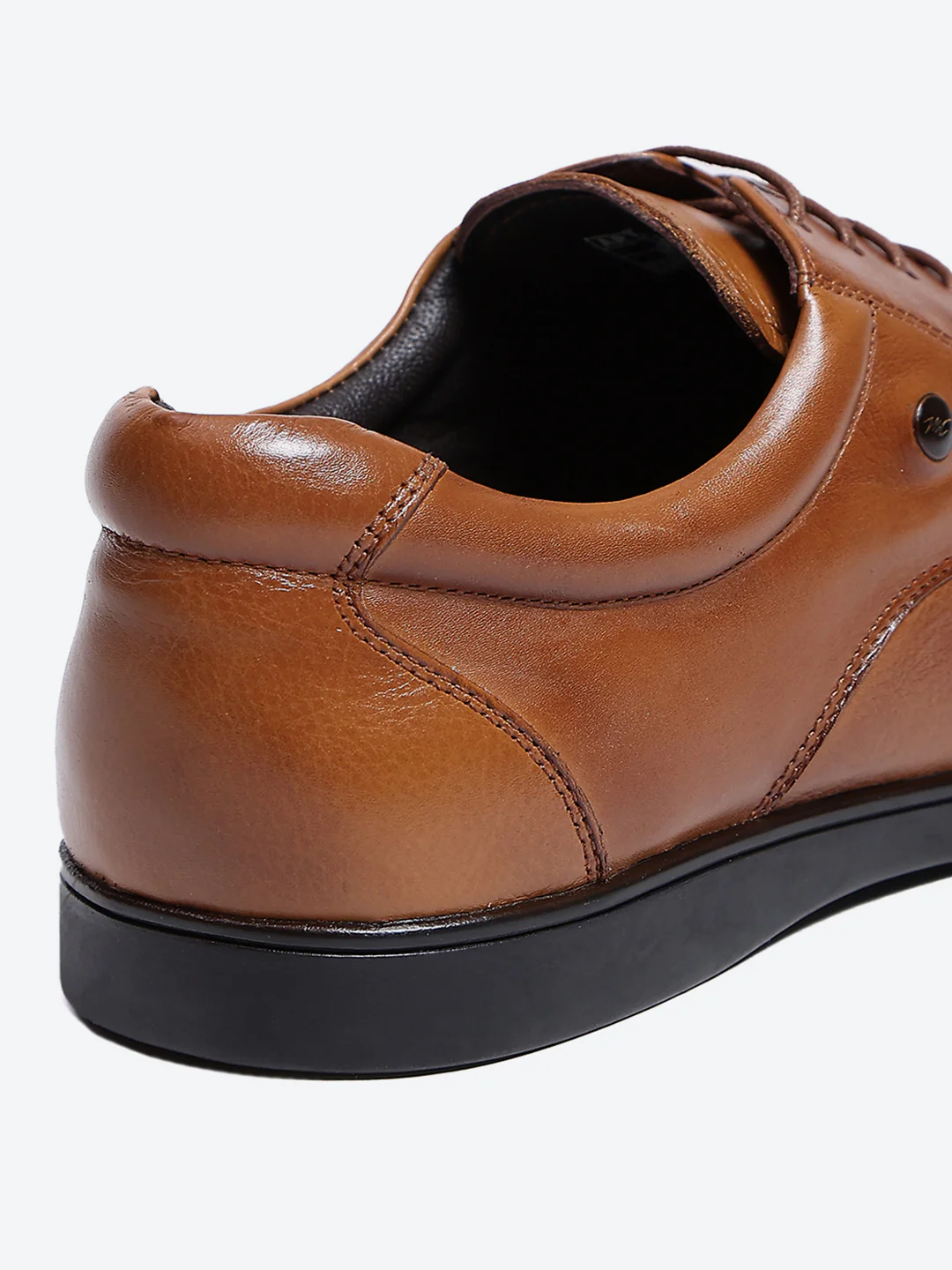 Men Tan Lace Up Leather Formal Derbys - Image 9