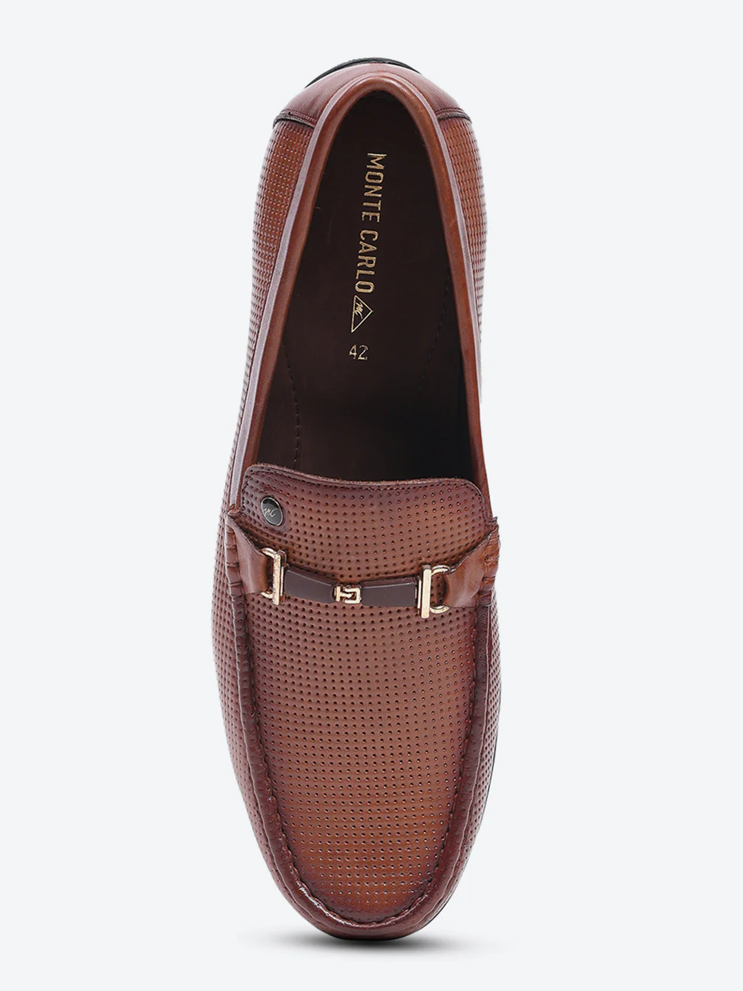 Men Tan Slip on Leather Loafers - Image 7