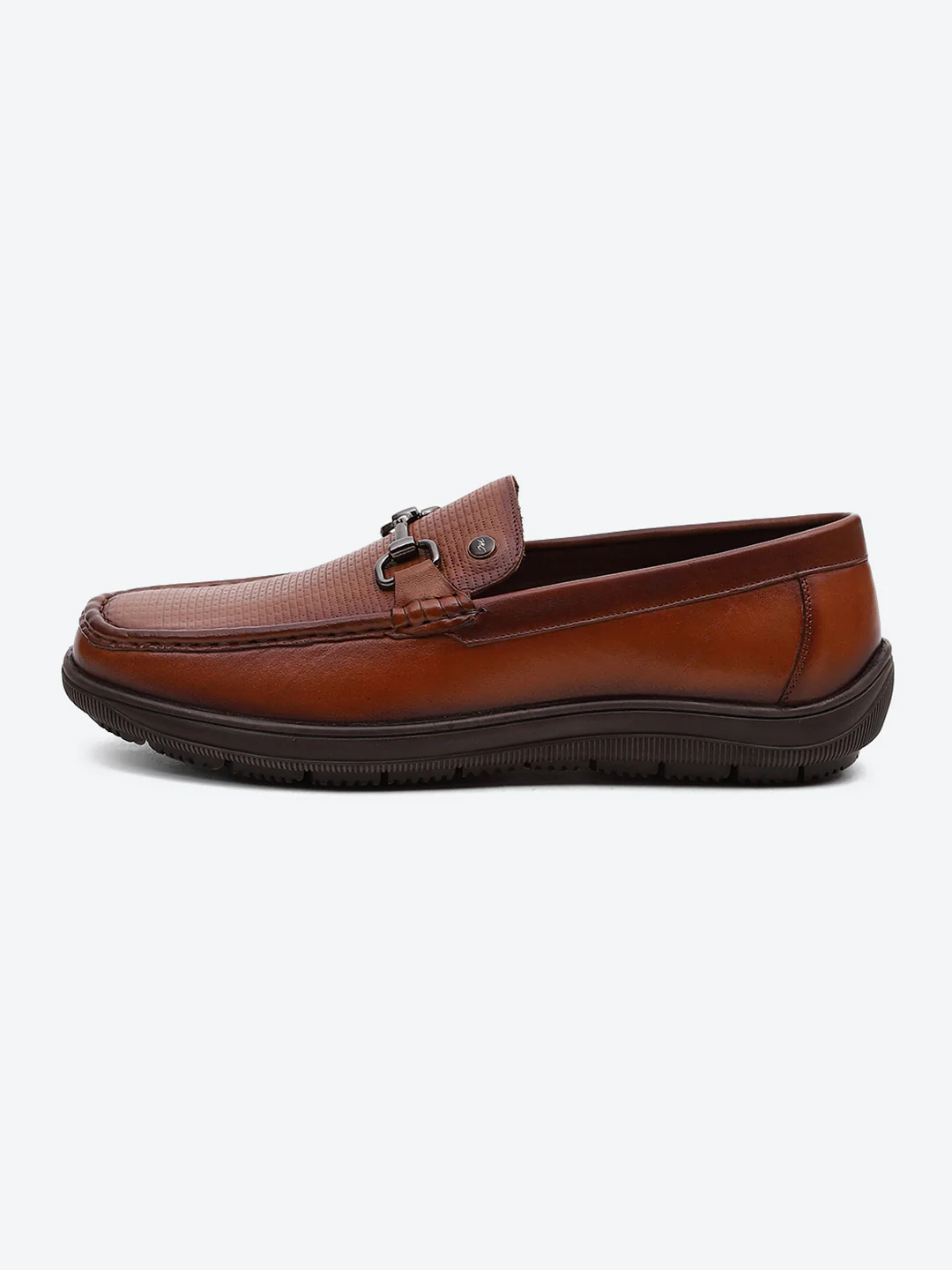 Men Tan Comfortable Slip on Leather Loafers - Image 5