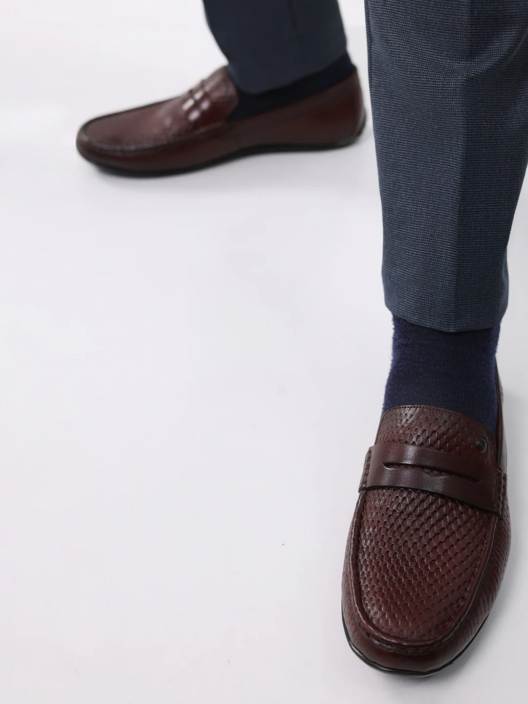 Men Tan Comfortable Slip on Leather Loafers - Image 10