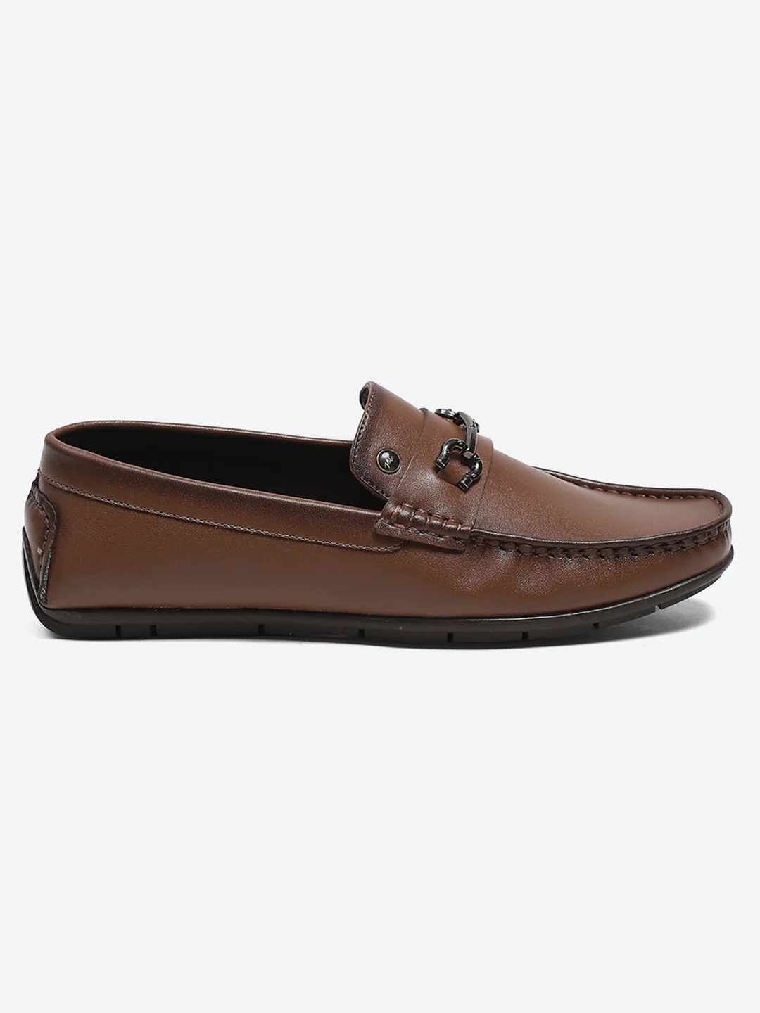 Men Tan Slip on Microfibre Loafers - Image 4