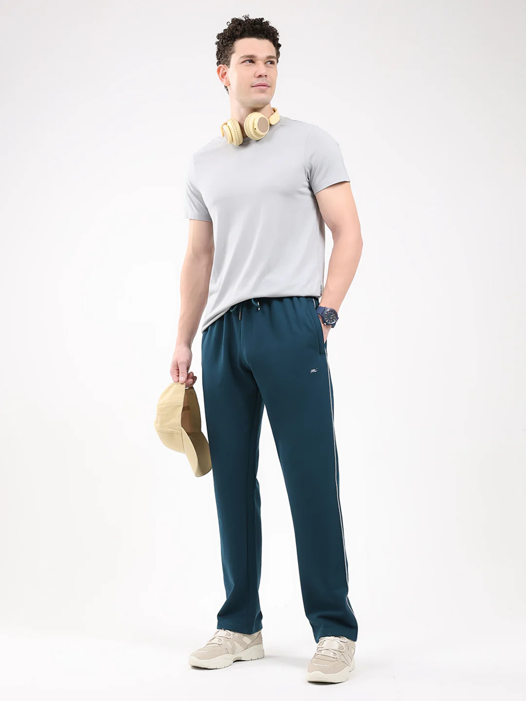 Men Teal Blue Solid Regular Fit Winter Lower - Image 2