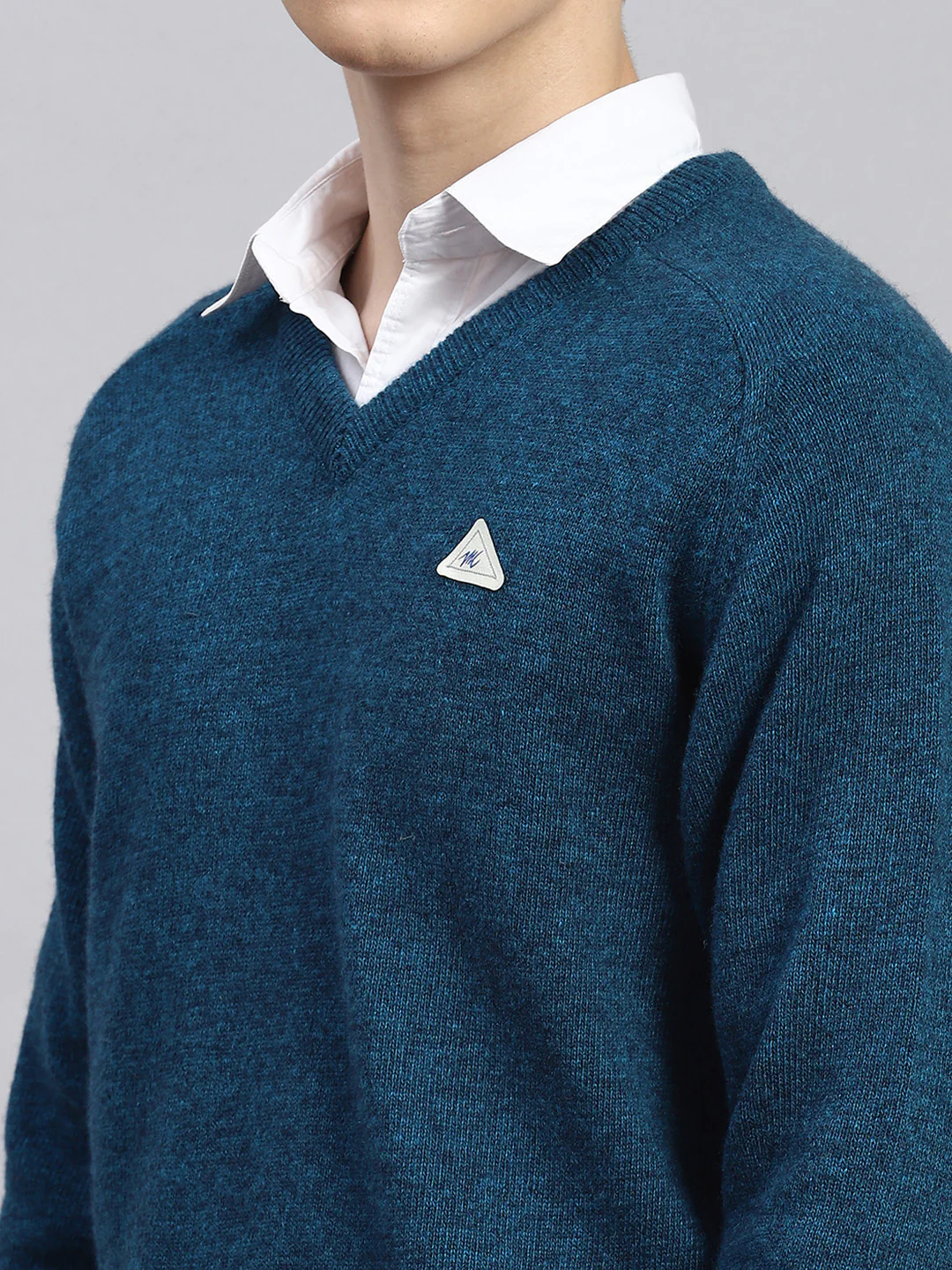 Men Turquoise Blue Solid Pullover - Image 6