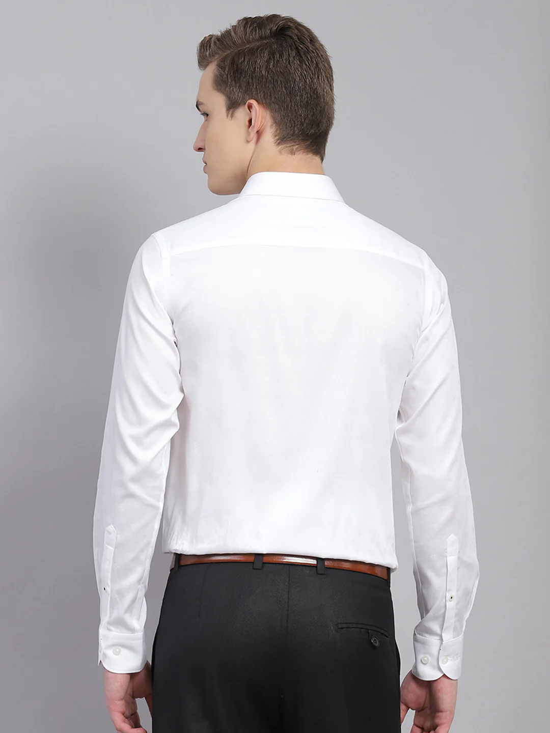 Men White Jaquard Shirt - Image 5