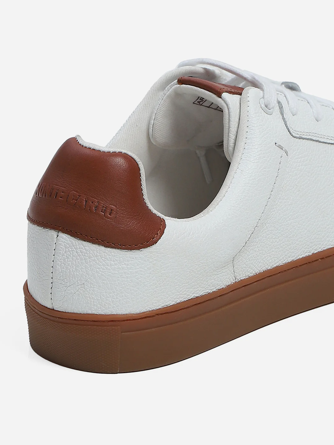 Men White Lace Up Genuine Leather Casual Sneakers - Image 10
