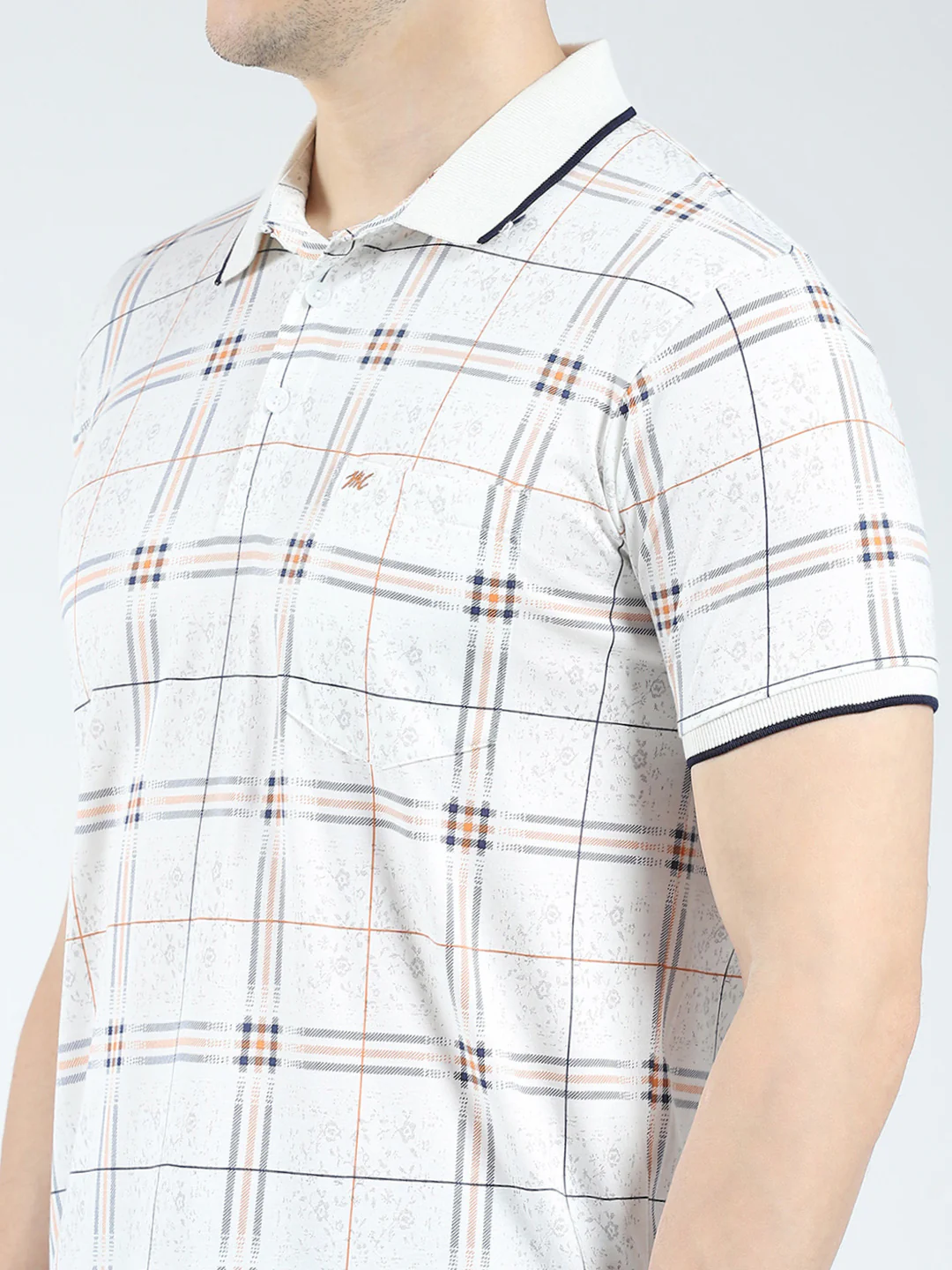 Men White Printed Collar Half Sleeve Lower Set - Image 7