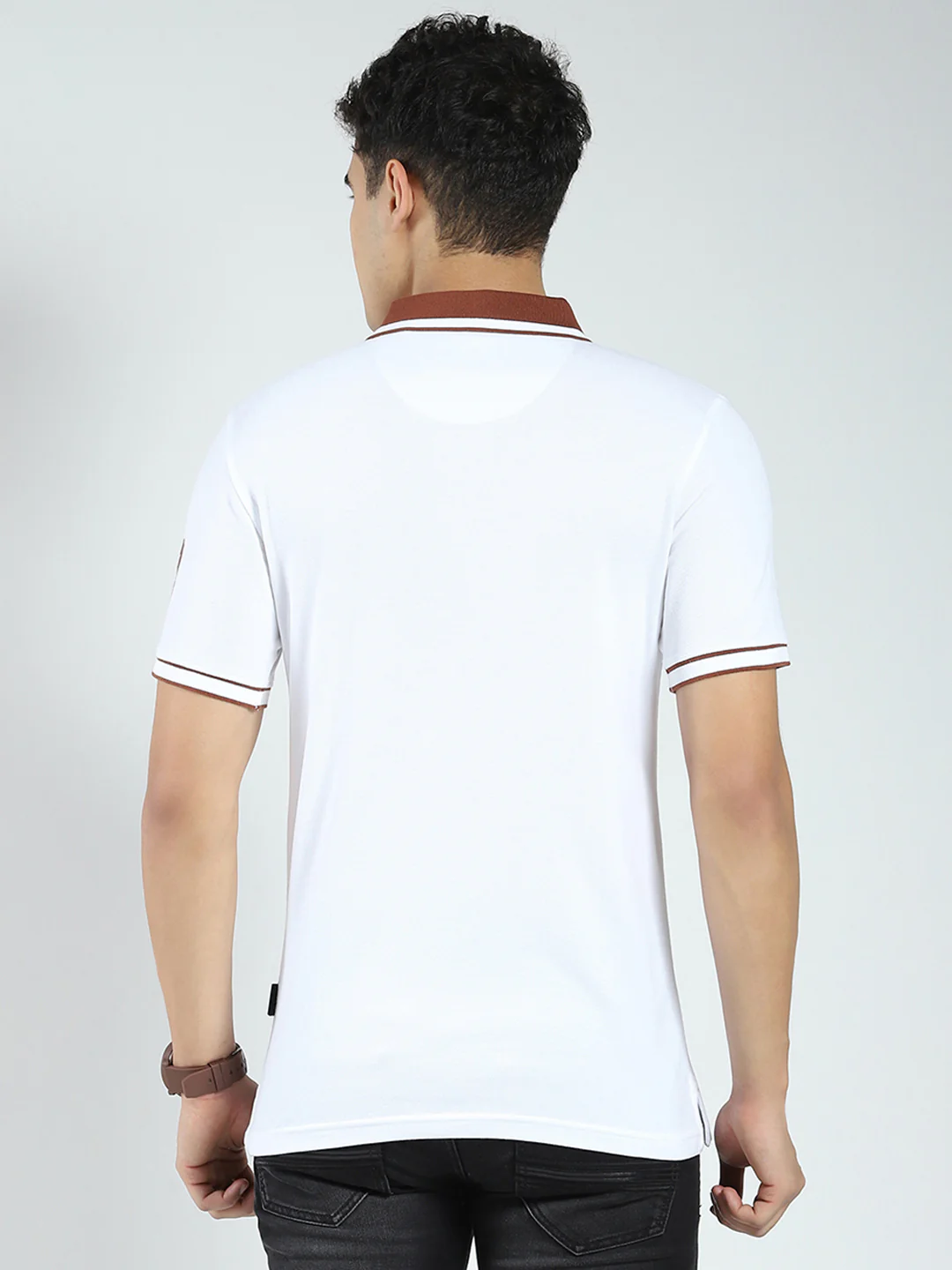 Rock.it Men White Printed Collar Half Sleeve T-Shirt - Image 5