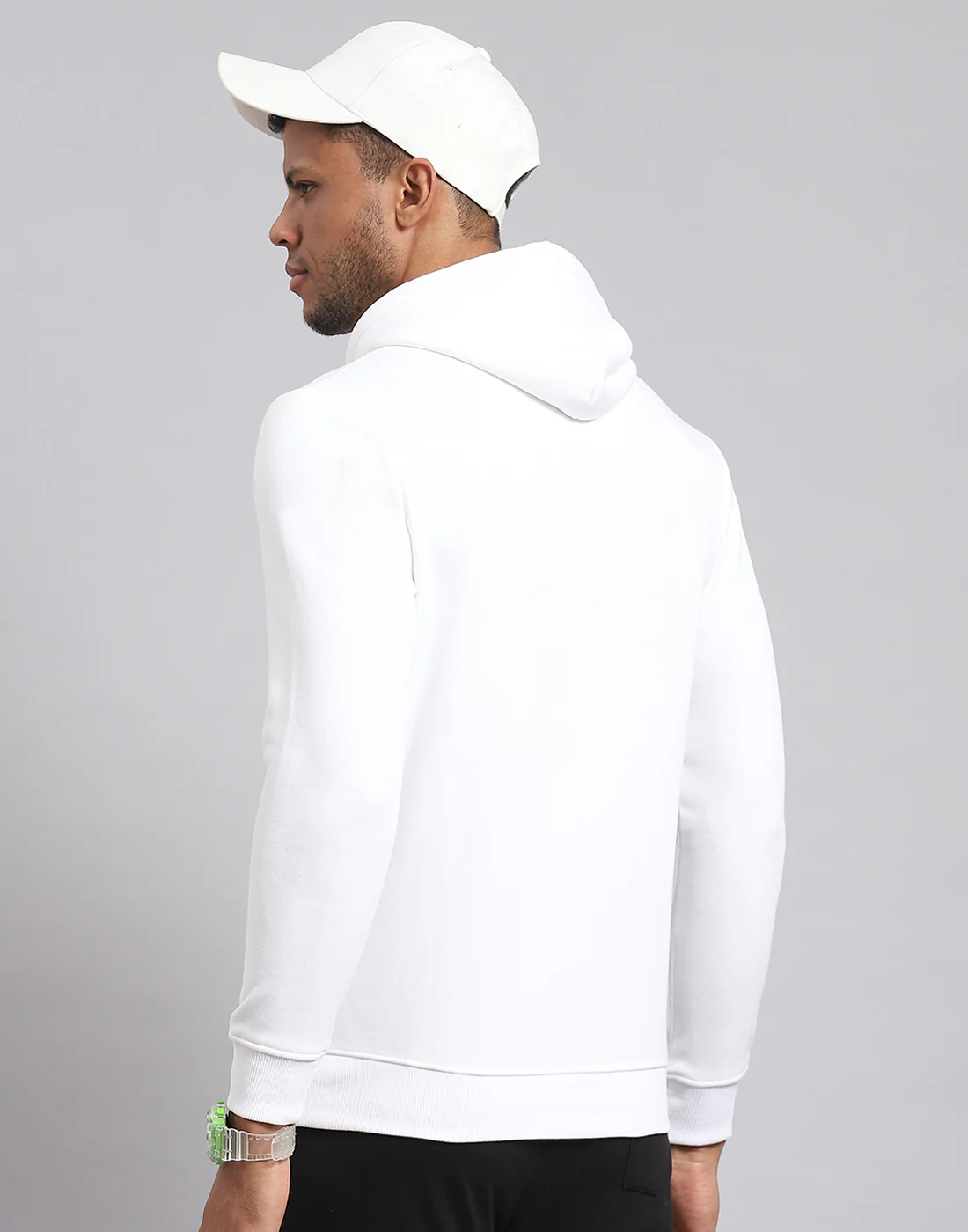Rock.it Men White Printed Hooded Full Sleeve Sweatshirt - Image 6