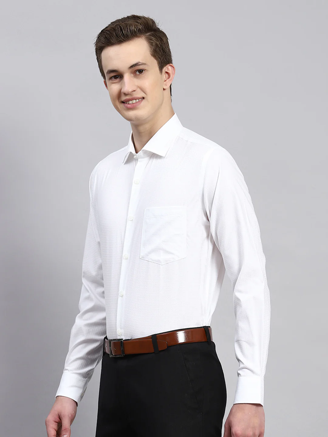 Men White Printed Shirt - Image 4