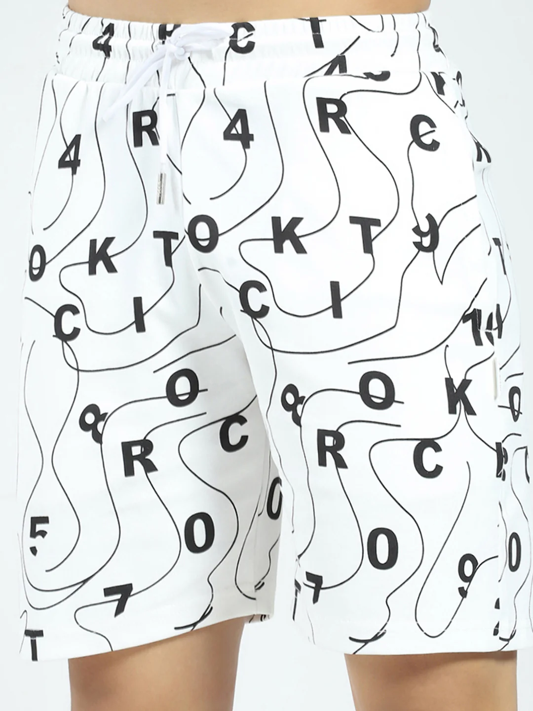 Rock.it Men White Printed Round Neck Half Sleeve Shorts Set - Image 9