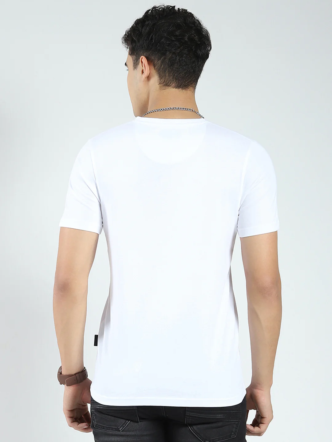 Rock.it Men White Printed Round Neck Half Sleeve T-Shirt - Image 5