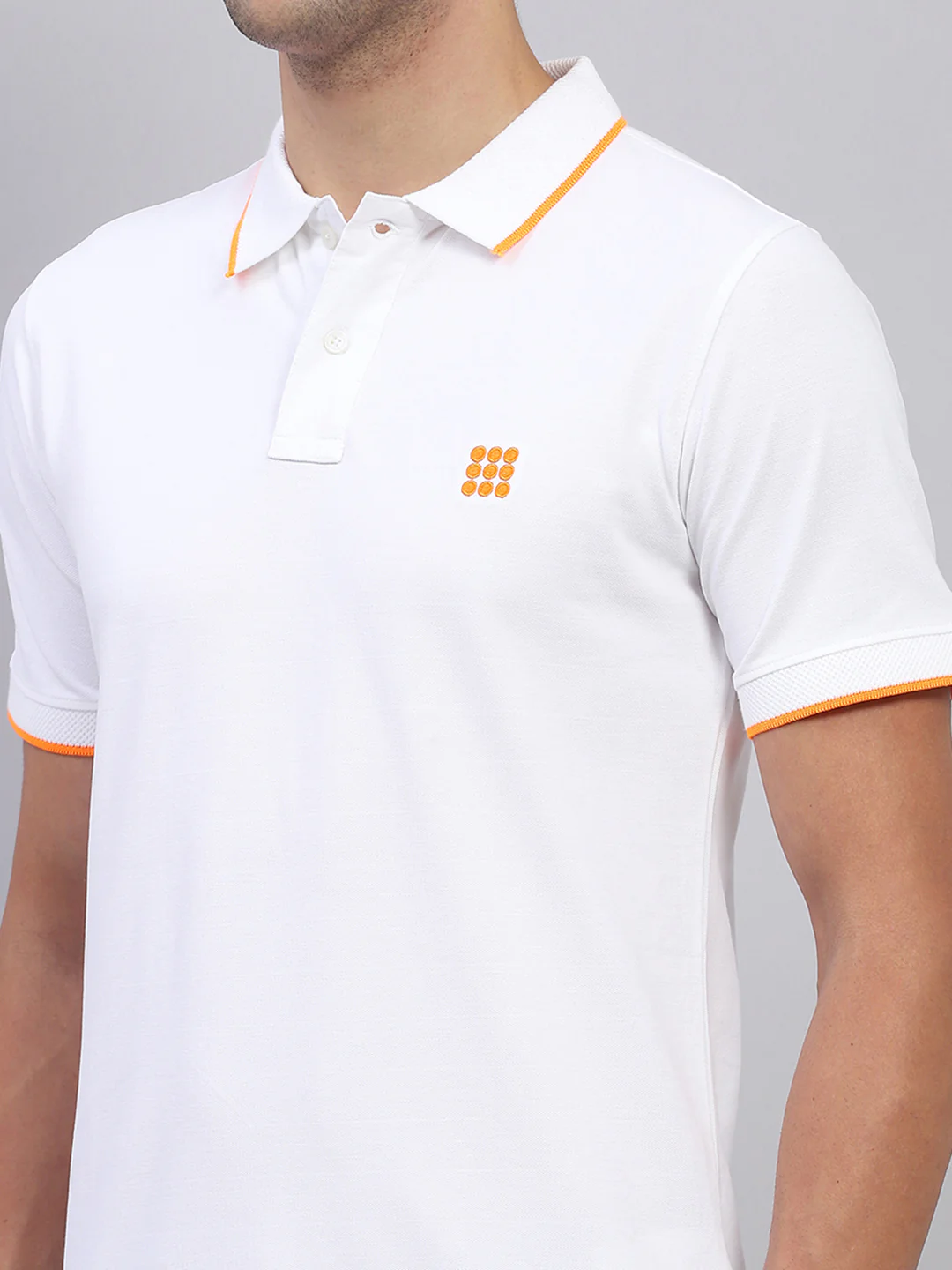 Rock.it Men White Solid Collar Half Sleeve T-Shirt - Image 6