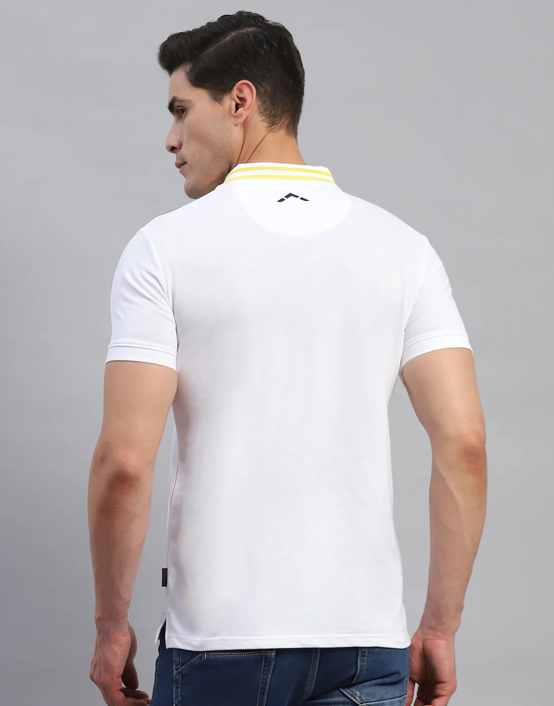 Rock.it Men White Solid Collar Half Sleeve T-Shirt - Image 5
