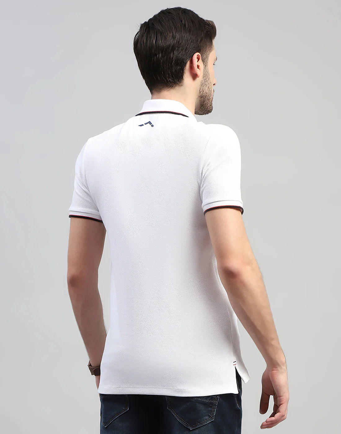 Rock.it Men White Solid Polo Collar Half Sleeve T-Shirt - Image 5