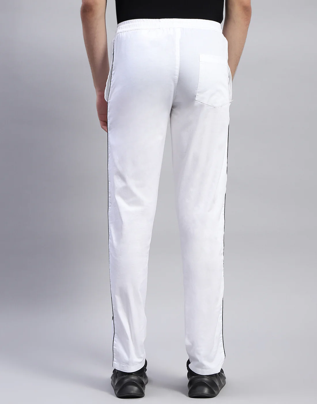 Men White Solid Regular Fit Lower - Image 6