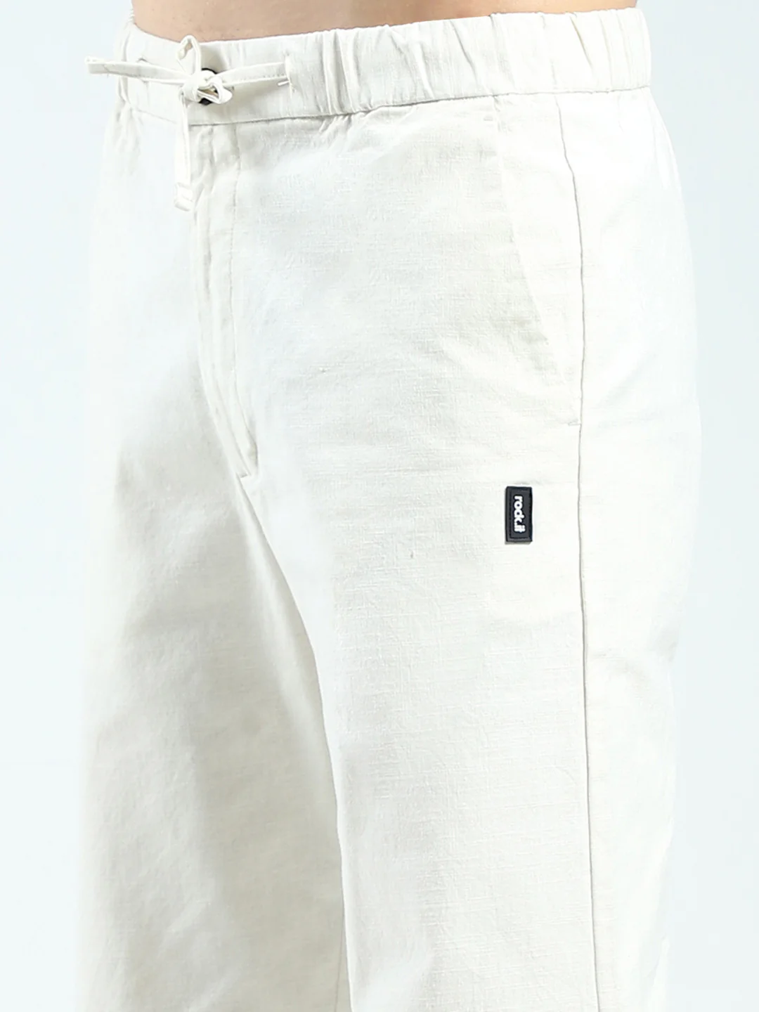 Rock.it Men White Solid Regular Fit Lower - Image 6