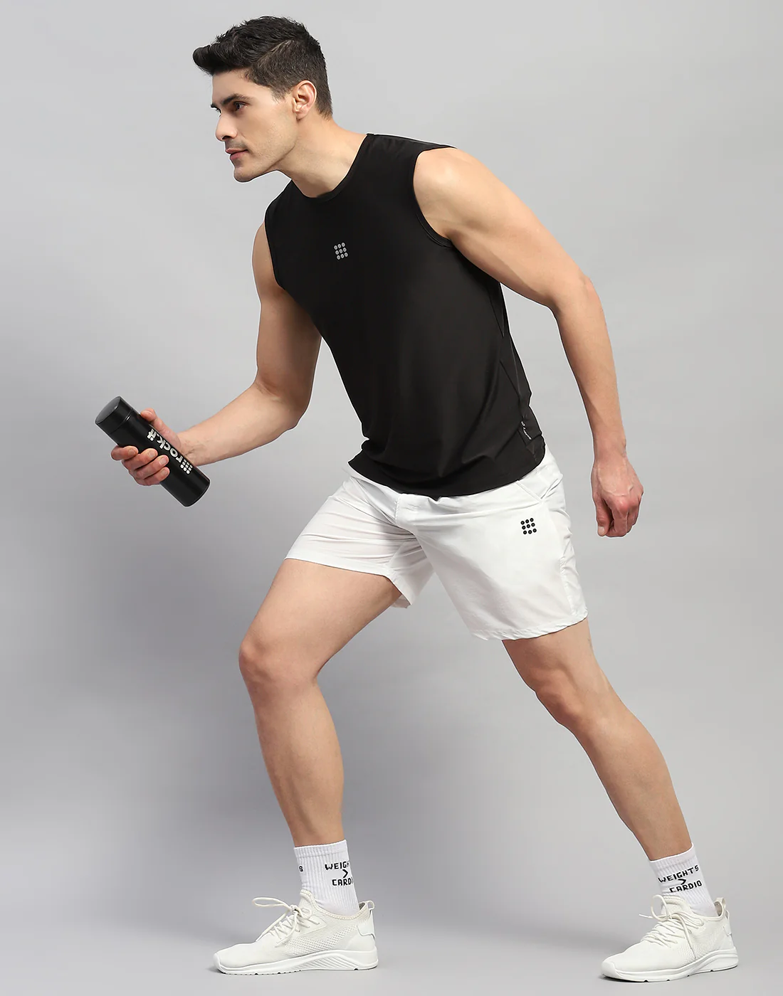 Rock.it Men White Solid Regular Fit Short - Image 2