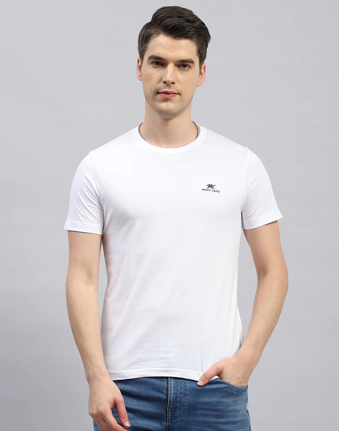 Men White Solid Round Neck Half Sleeve T-Shirt (Pack of 3) - Image 7