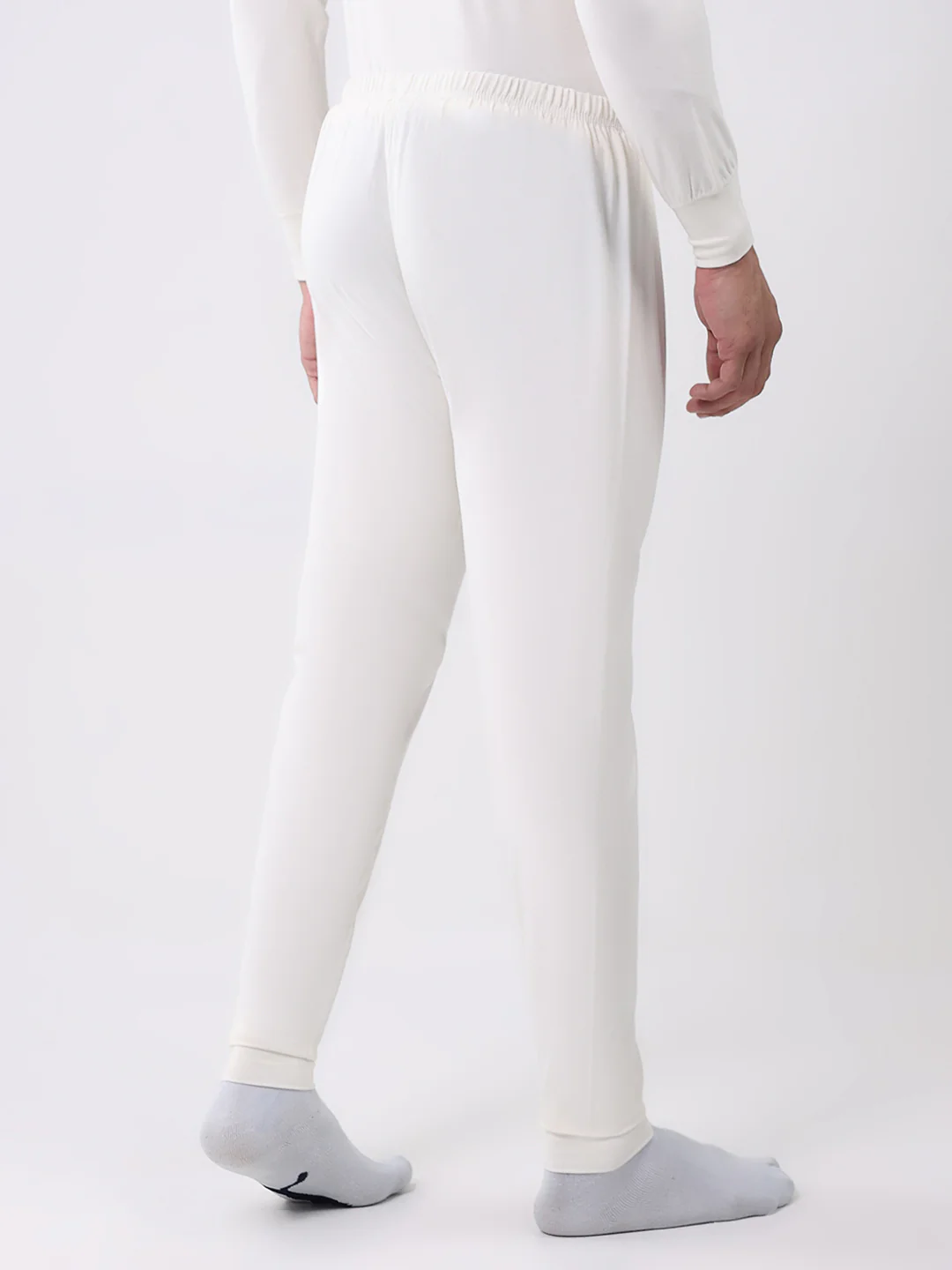 Men White Solid Thermal Lower - Image 5