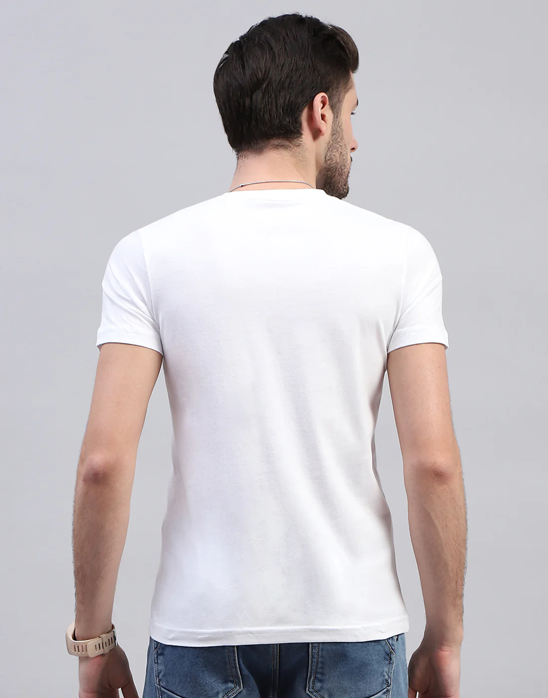 Men White Solid V Neck Half Sleeve T-Shirt (Pack of 3) - Image 13