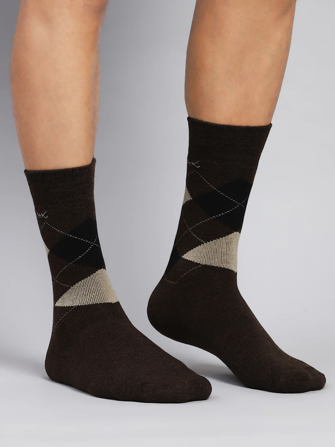 Men Wool blend Self Design Calf Length Socks (Pack of 2) - Image 7