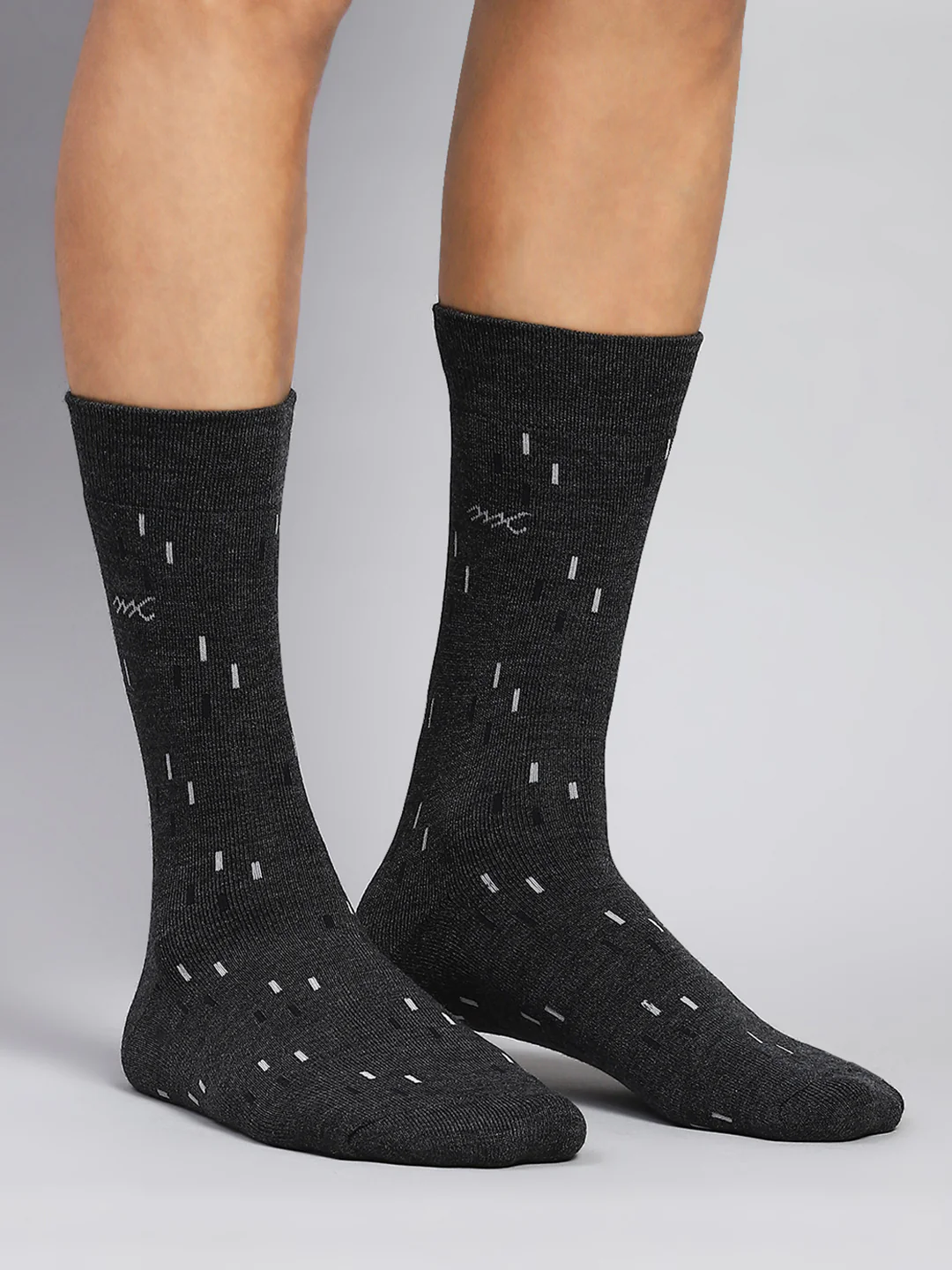 Men Wool blend Self Design Calf Length Socks (Pack of 2) - Image 3