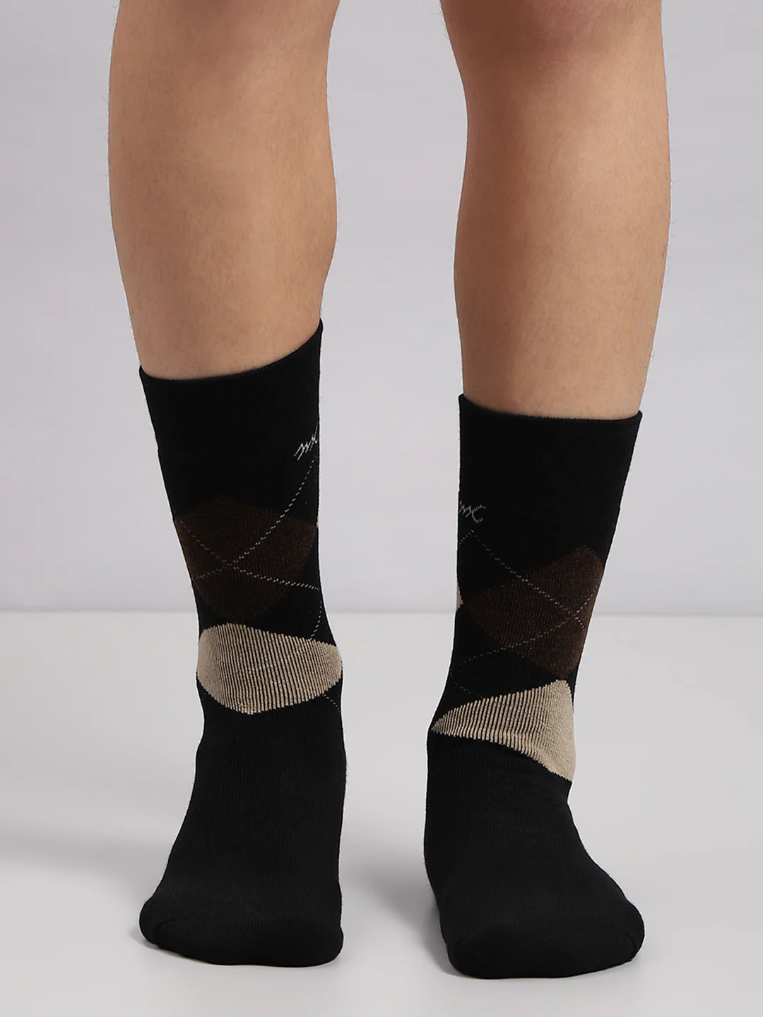 Men Wool blend Self Design Mid Calf Length Socks (1 Pair) - Image 2