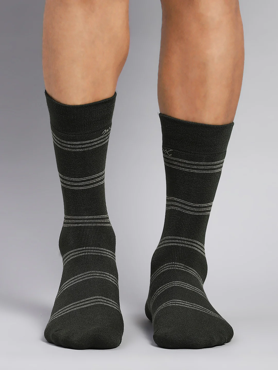 Men Wool blend Stripe Calf Length Socks (Pack of 2) - Image 2