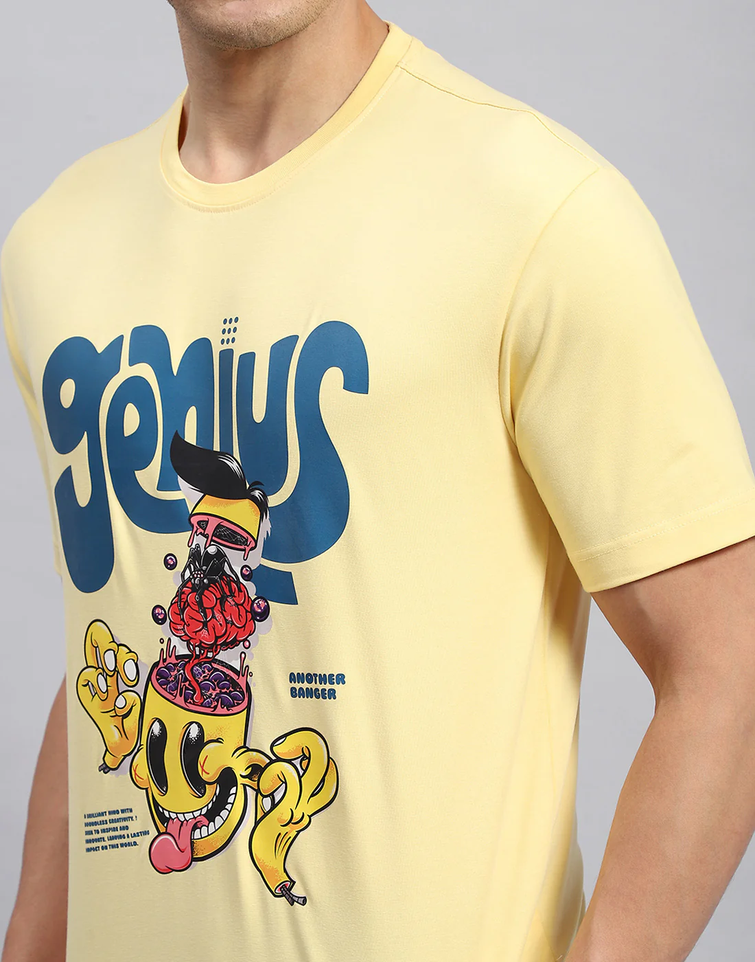 Rock.it Men Yellow Printed Round Neck Half Sleeve T-Shirt - Image 6
