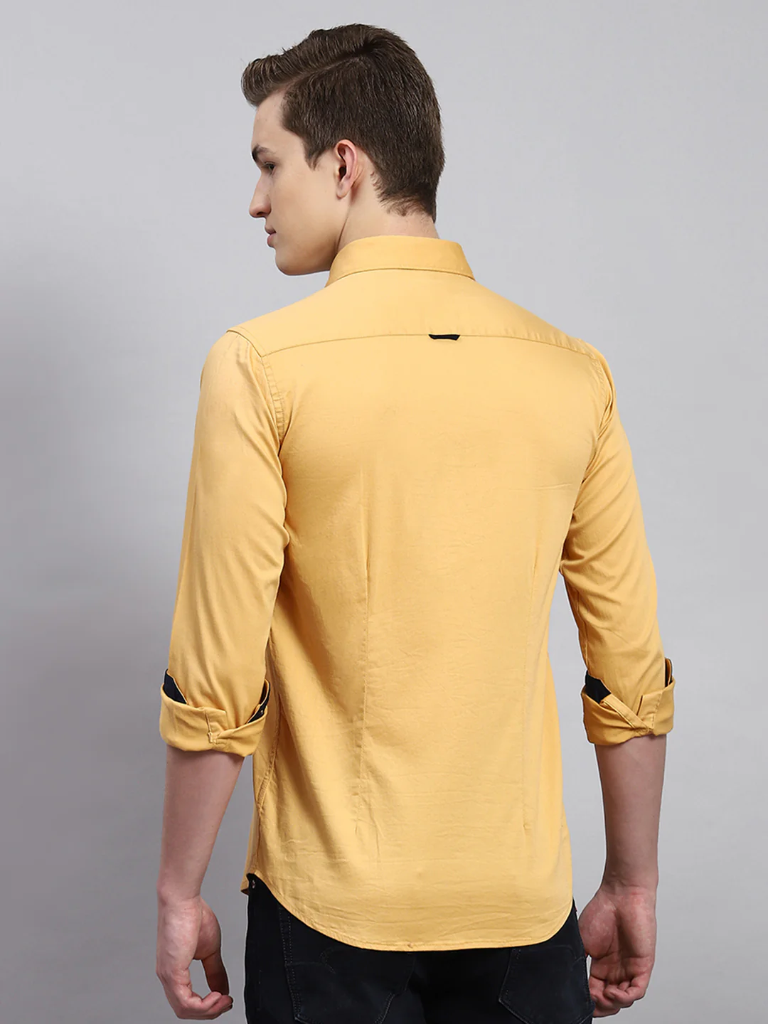 Men Yellow Printed Shirt - Image 5