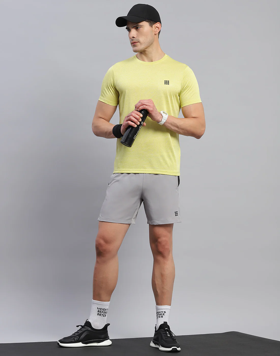 Rock.it Men Yellow Self Design Round Neck Half Sleeve T-Shirt - Image 2