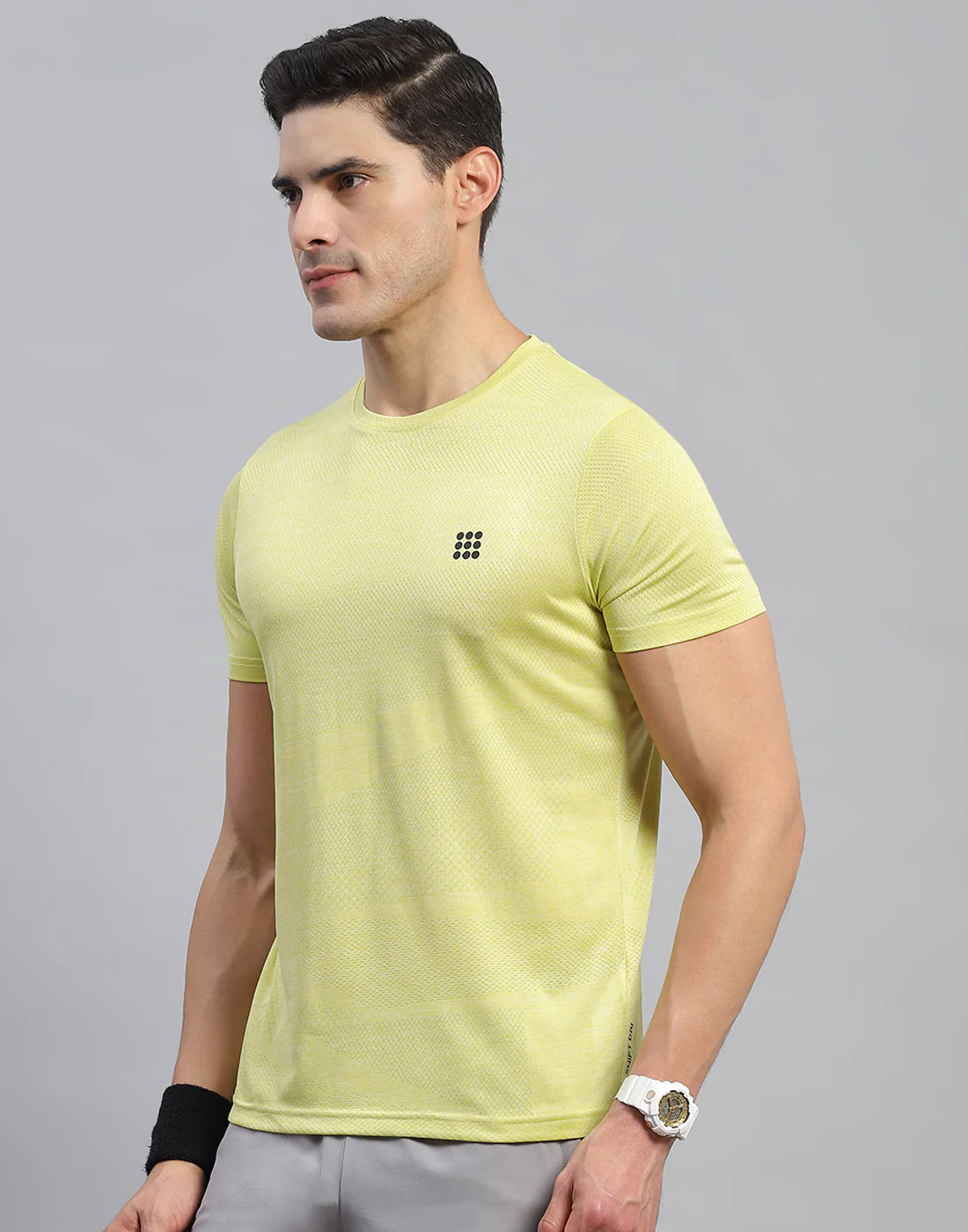 Rock.it Men Yellow Self Design Round Neck Half Sleeve T-Shirt - Image 3