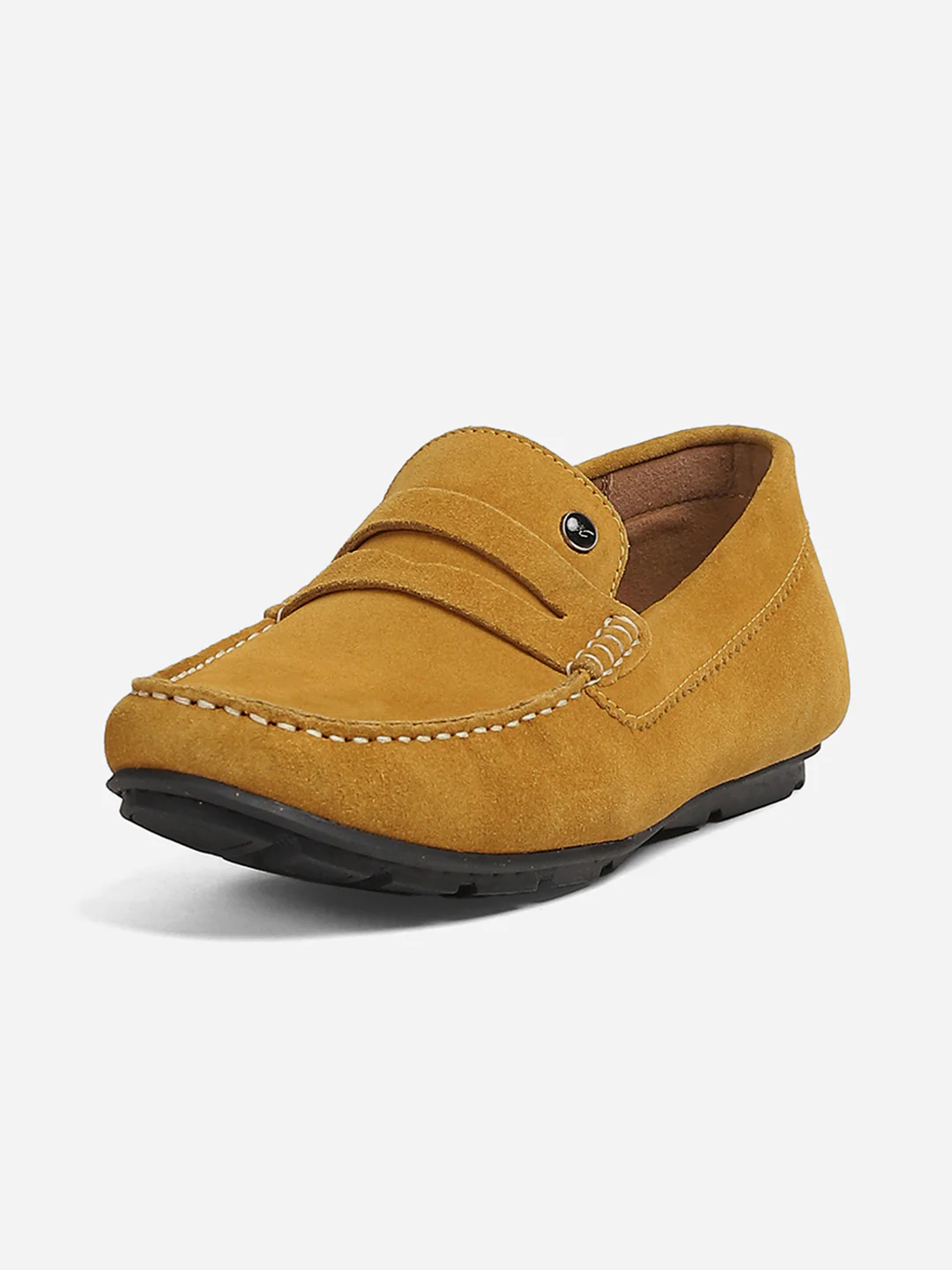 Men Yellow Slip-On Genuine Leather Loafer - Image 5