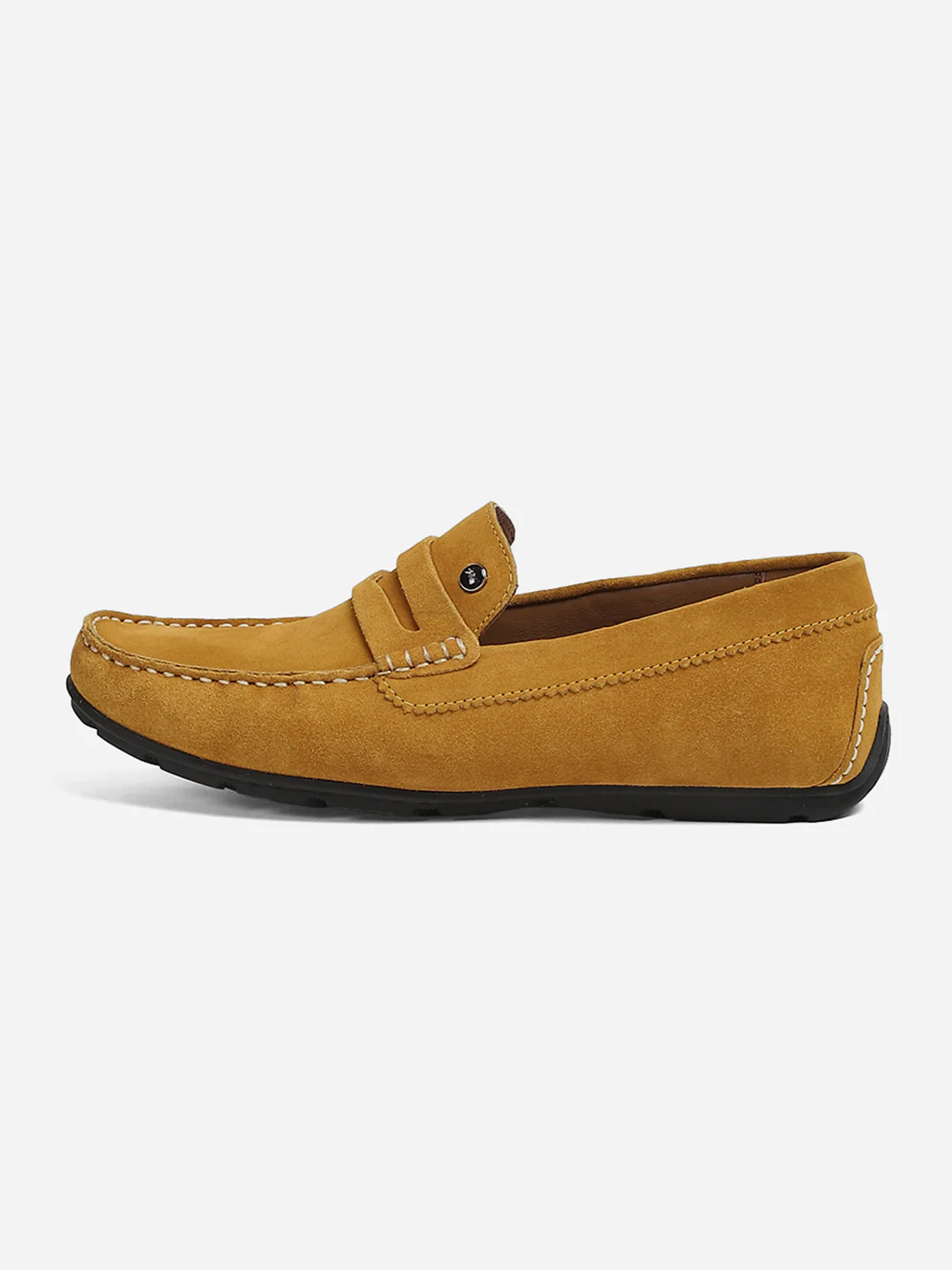 Men Yellow Slip-On Genuine Leather Loafer - Image 6