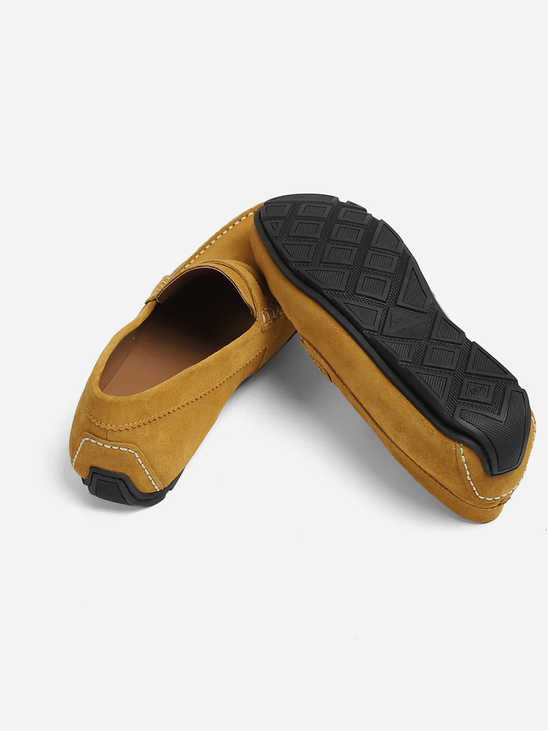 Men Yellow Slip-On Genuine Leather Loafer - Image 9