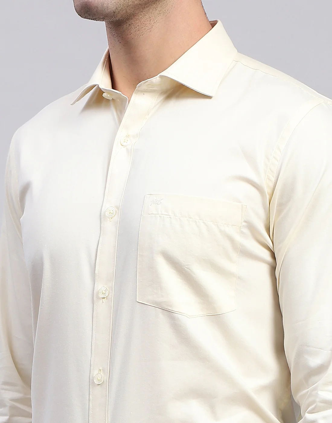 Men Yellow Solid Collar Full Sleeve Shirt - Image 6