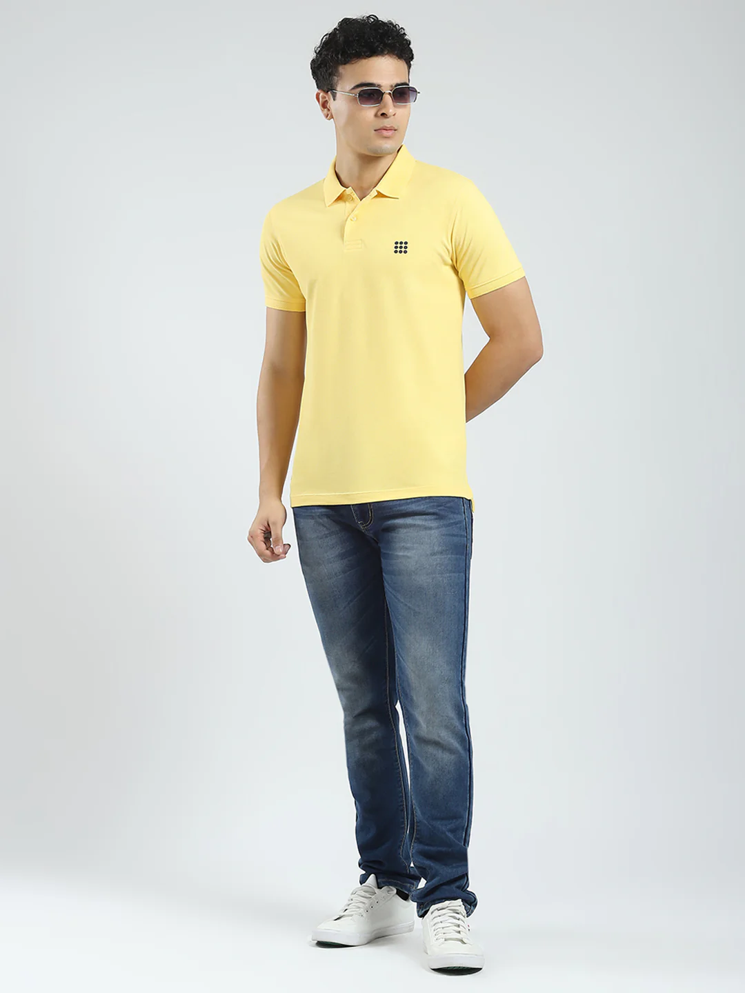 Rock.it Men Yellow Solid Collar Half Sleeve T-Shirt - Image 2