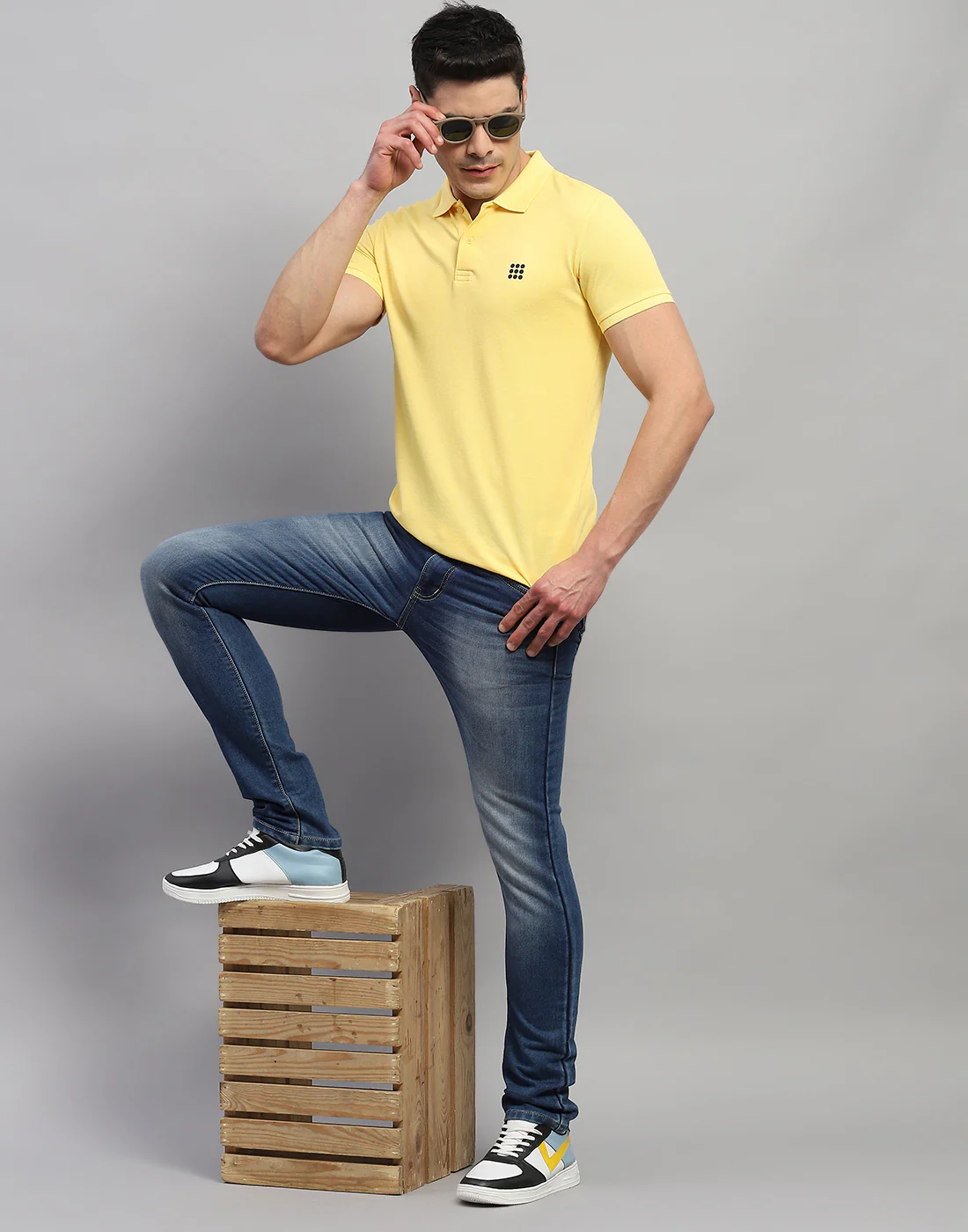 Rock.it Men Yellow Solid Polo Collar Half Sleeve T-Shirt - Image 2