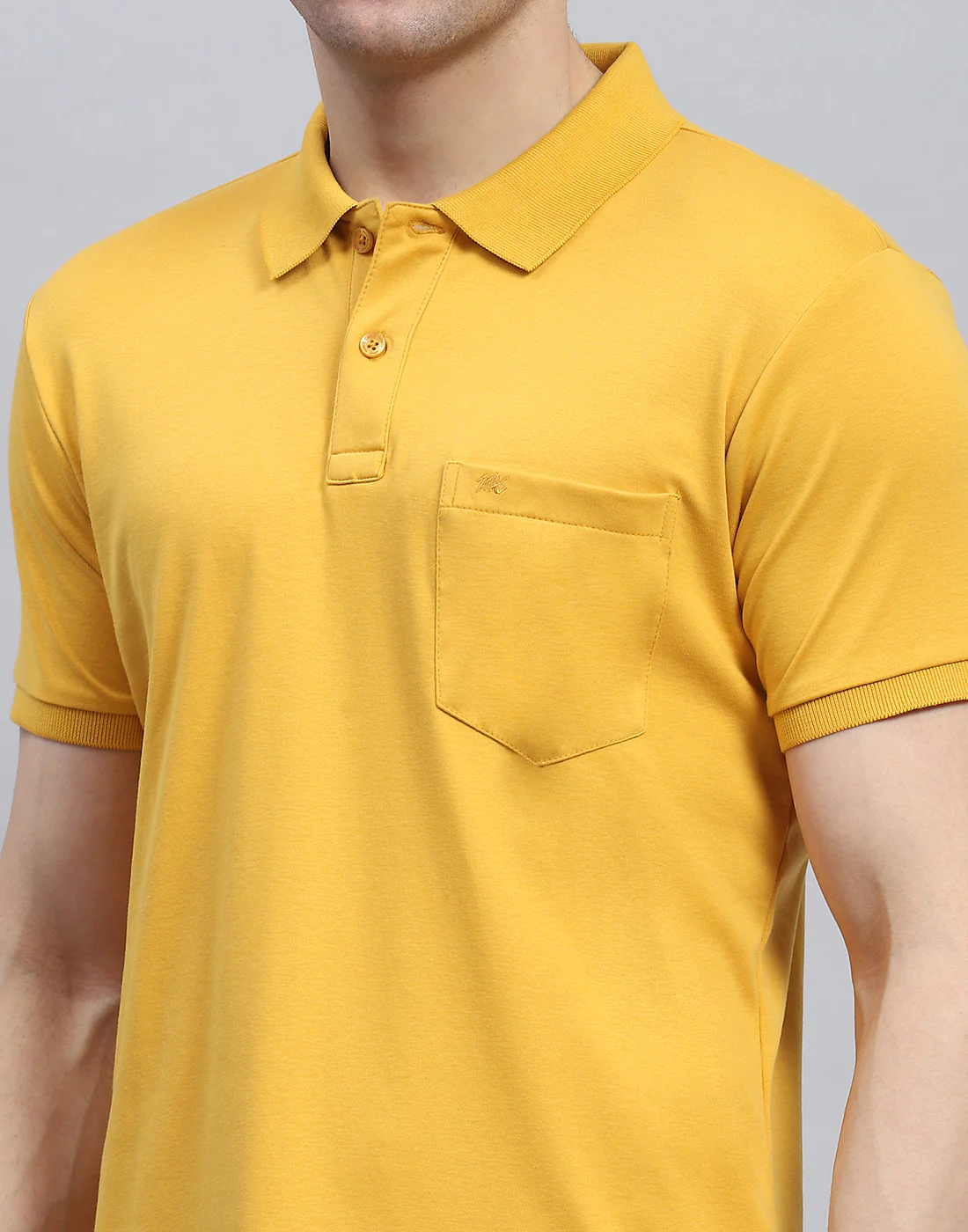 Men Yellow Solid Polo Collar Half Sleeve T-Shirt - Image 6