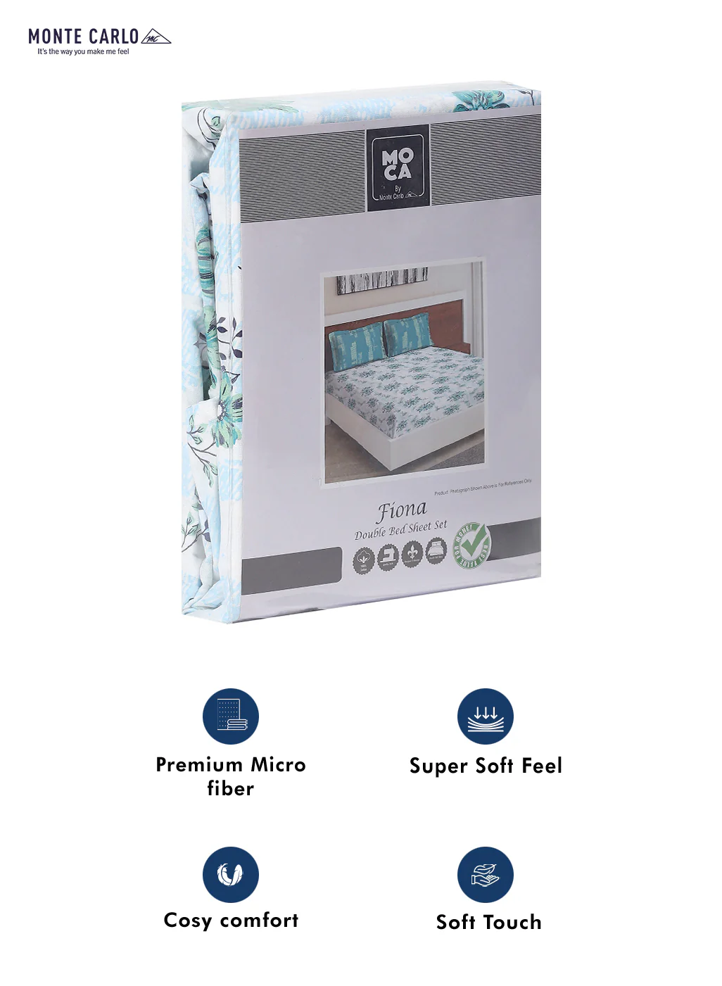 MOCA by Monte Carlo 104 GSM Cotton Double Bedsheet (2 Pcs Set) - Image 9